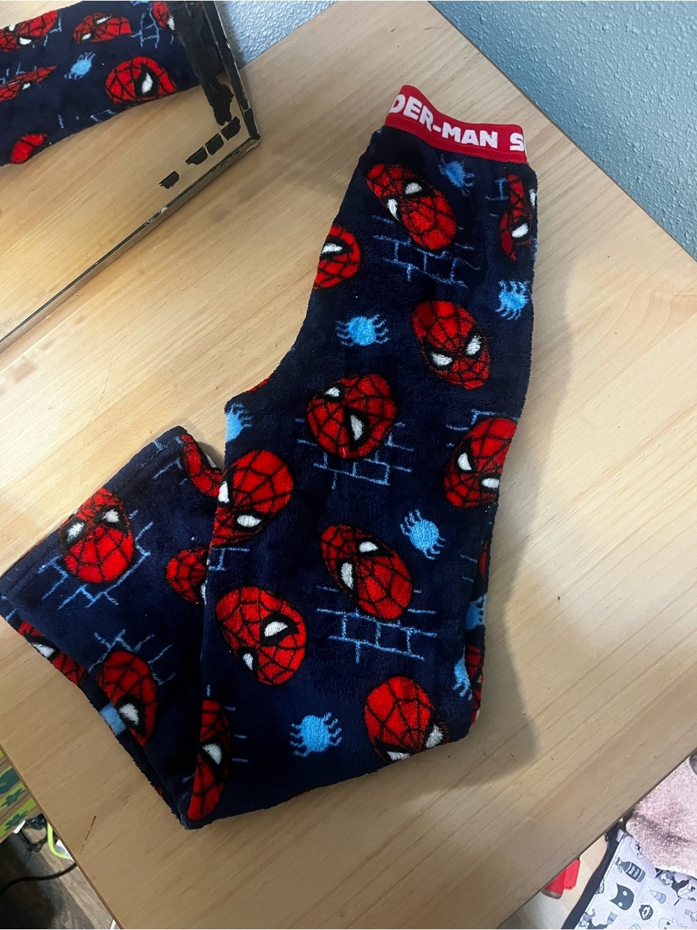 Marvel Kids Navy and Red Spider-Man Fleece Pajama Bottoms